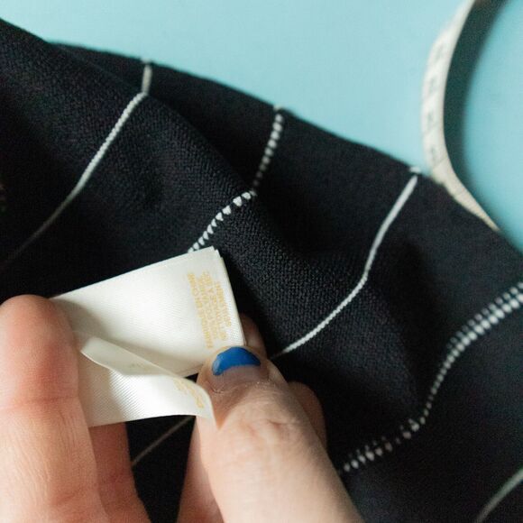 Kate Spade New York Black Striped Knit Fit Flare Sleeveless Dress Size XSmall - Picture 8 of 9